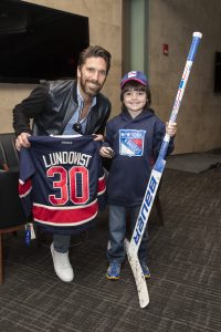 The NY Rangers practice at Madison Square Garden during the second round of the 2017 Stanley Cup Playoffs. After practice, Henrik Lundqvist meets 8 year old Jaxson.