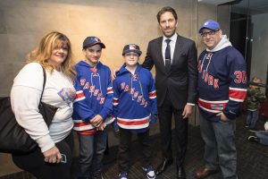 Peter and his family visit Henrik post a game in locker room at MSG!