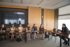 September 17, 2017: The graduating class of the 2016/2017 Henrik Lundqvist Foundation young ambassadors meet Henrik Lundqvist and talk about the various service projects they completed during the year.