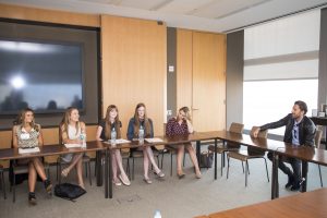 September 17, 2017: The graduating class of the 2016/2017 Henrik Lundqvist Foundation young ambassadors meet Henrik Lundqvist and talk about the various service projects they completed during the year.