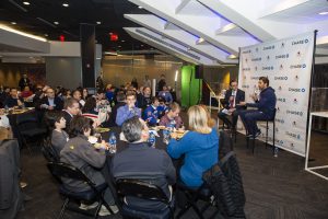 On January 16th 2019 HLF hosted a 2nd ice-skating event with CHASE at the Madison Square Garden. Guests were invited for dinner, a Q&A hosted by Bill Pidto and ice-skating at the world’s most famous arena together with Henrik Lundqvist. NYR’s Mika Zibanejad brought the event to another level with his DJ skills.

 