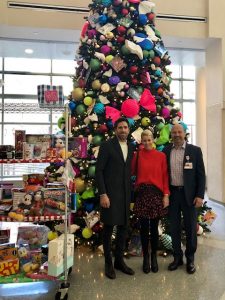 Henrik and Therese made their 4th annual Christmas morning visit to NewYork-Presbyterian Hospital to visit with patients and staff, distributing gifts and smiles.