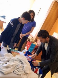 Henrik and Therese made their 4th annual Christmas morning visit to NewYork-Presbyterian Hospital to visit with patients and staff, distributing gifts and smiles.