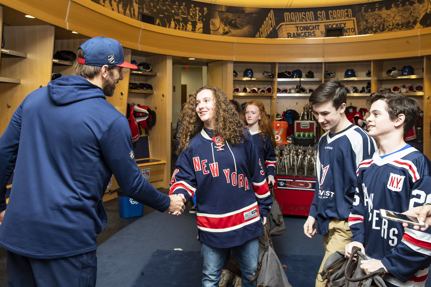 Last week our HLF Young Ambassadors attended a Service Learning Event hosted by Chase. After a career chat, YAs cheered for the New York Rangers and ended the night with HLF co-founder Henrik Lundqvist in the Rangers locker room! 
[Photo credit: Rebecca Taylor/MSG Photos]