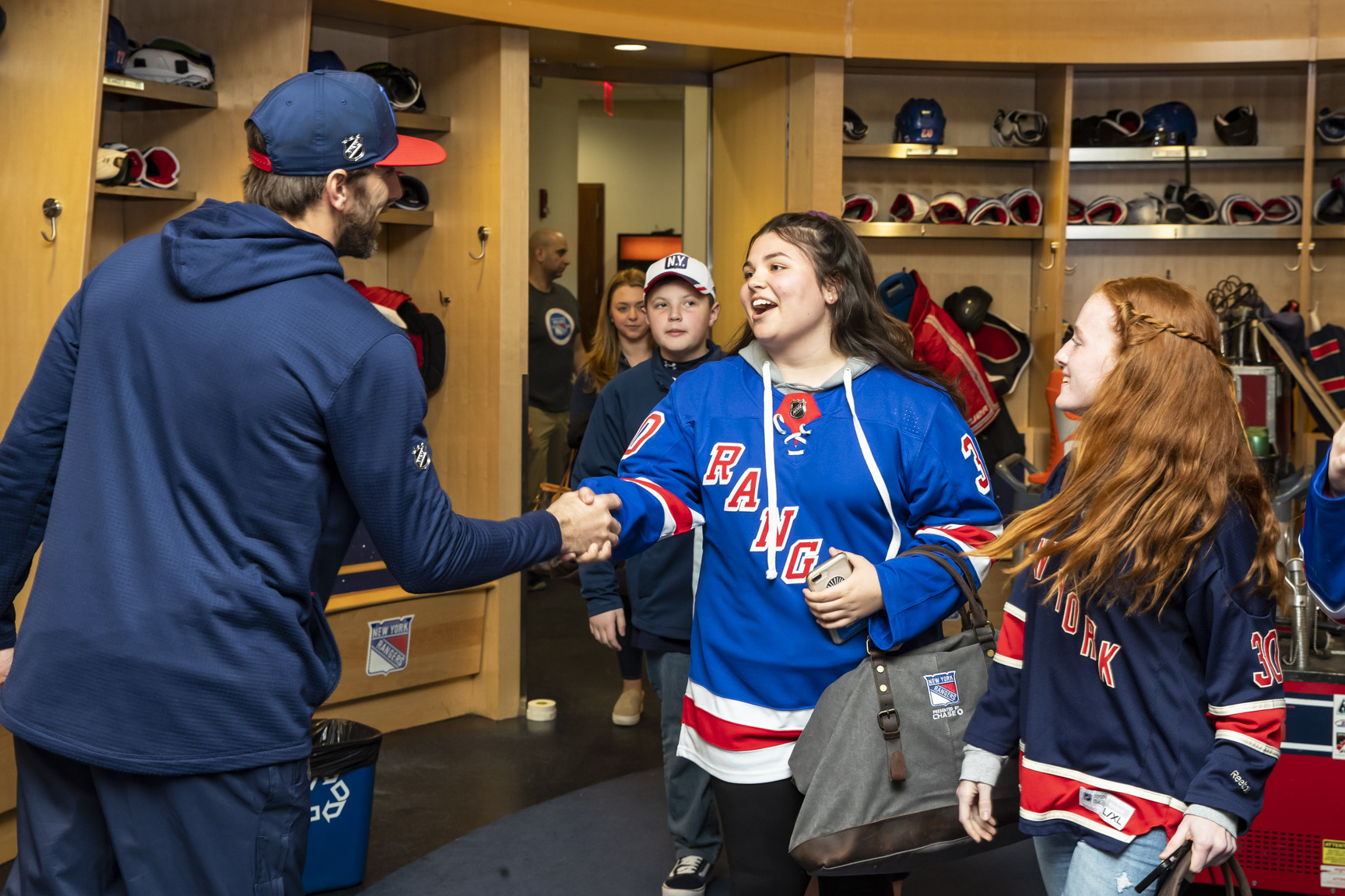 Last week our HLF Young Ambassadors attended a Service Learning Event hosted by Chase. After a career chat, YAs cheered for the New York Rangers and ended the night with HLF co-founder Henrik Lundqvist in the Rangers locker room! 
[Photo credit: Rebecca Taylor/MSG Photos]