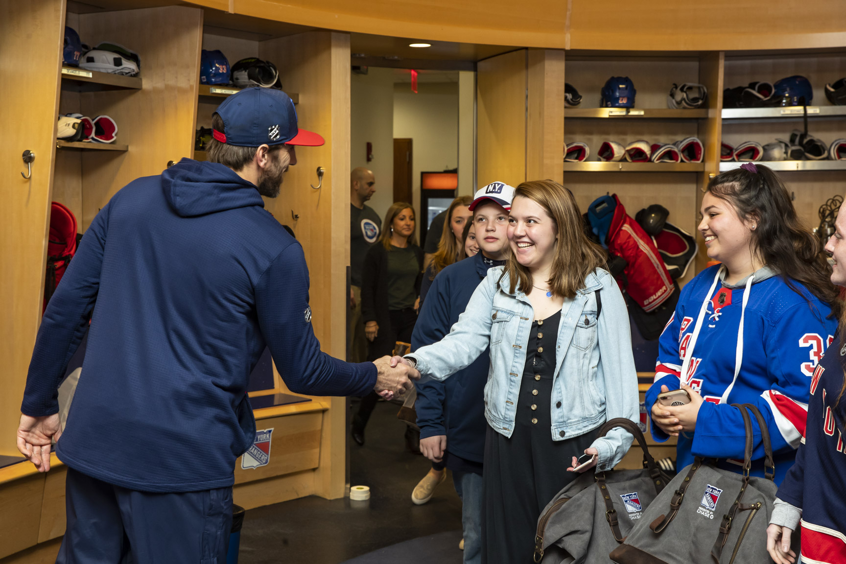 Last week our HLF Young Ambassadors attended a Service Learning Event hosted by Chase. After a career chat, YAs cheered for the New York Rangers and ended the night with HLF co-founder Henrik Lundqvist in the Rangers locker room! 
[Photo credit: Rebecca Taylor/MSG Photos]