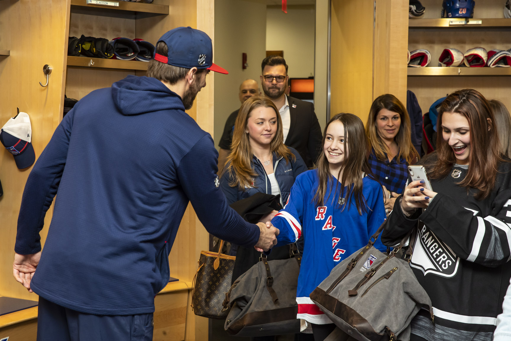 Last week our HLF Young Ambassadors attended a Service Learning Event hosted by Chase. After a career chat, YAs cheered for the New York Rangers and ended the night with HLF co-founder Henrik Lundqvist in the Rangers locker room! 
[Photo credit: Rebecca Taylor/MSG Photos]