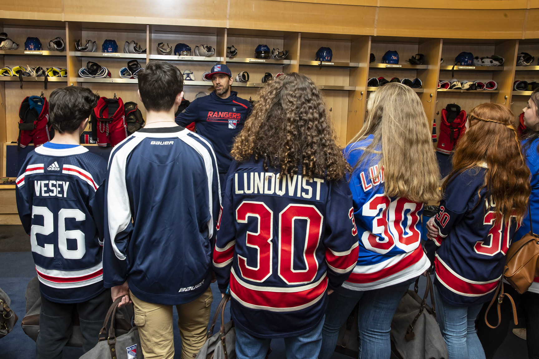 Last week our HLF Young Ambassadors attended a Service Learning Event hosted by Chase. After a career chat, YAs cheered for the New York Rangers and ended the night with HLF co-founder Henrik Lundqvist in the Rangers locker room! 
[Photo credit: Rebecca Taylor/MSG Photos]