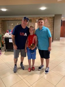 Allen Magie and Matt Adonis, joined by their families, visit the Children’s Hospital at Saint Peter’s. 