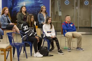 October 13, 2019: HLF Young Ambassadors present their projects to Henrik Lundqvist at Madison Square Garden.