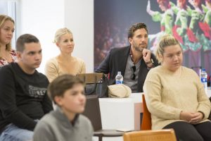 October 13, 2019: HLF Young Ambassadors present their projects to Henrik Lundqvist at Madison Square Garden.