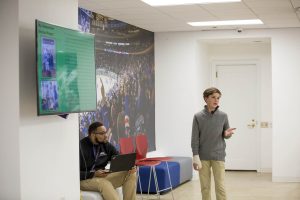 October 13, 2019: HLF Young Ambassadors present their projects to Henrik Lundqvist at Madison Square Garden.