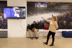 October 13, 2019: HLF Young Ambassadors present their projects to Henrik Lundqvist at Madison Square Garden.