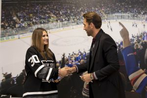 October 13, 2019: HLF Young Ambassadors present their projects to Henrik Lundqvist at Madison Square Garden.