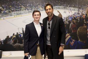 October 13, 2019: HLF Young Ambassadors present their projects to Henrik Lundqvist at Madison Square Garden.