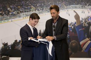 October 13, 2019: HLF Young Ambassadors present their projects to Henrik Lundqvist at Madison Square Garden.