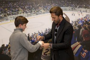 October 13, 2019: HLF Young Ambassadors present their projects to Henrik Lundqvist at Madison Square Garden.