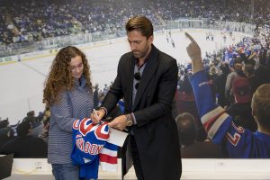 October 13, 2019: HLF Young Ambassadors present their projects to Henrik Lundqvist at Madison Square Garden.