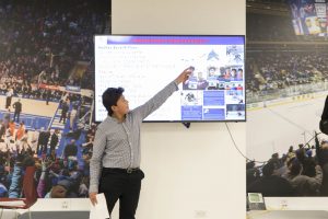 October 13, 2019: HLF Young Ambassadors present their projects to Henrik Lundqvist at Madison Square Garden.