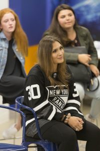 October 13, 2019: HLF Young Ambassadors present their projects to Henrik Lundqvist at Madison Square Garden.