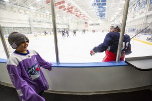 October 26, 2019: The Henrik Lundqvist Foundation, through GDF, presents a $50,000 check to Cohen Children’s Medical Center after the Rangers practice at the MSG Training Center.