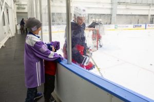 October 26, 2019: The Henrik Lundqvist Foundation, through GDF, presents a $50,000 check to Cohen Children’s Medical Center after the Rangers practice at the MSG Training Center.