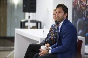 April 24, 2018: Young Ambassadors from the Henrik Lundqvist Foundation meet Henrik and Therese Lundqvist and talk about the various service projects they completed during the year.