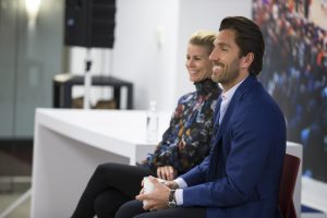 April 24, 2018: Young Ambassadors from the Henrik Lundqvist Foundation meet Henrik and Therese Lundqvist and talk about the various service projects they completed during the year.