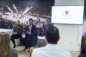 April 24, 2018: Young Ambassadors from the Henrik Lundqvist Foundation meet Henrik and Therese Lundqvist and talk about the various service projects they completed during the year.