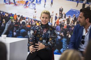 April 24, 2018: Young Ambassadors from the Henrik Lundqvist Foundation meet Henrik and Therese Lundqvist and talk about the various service projects they completed during the year.