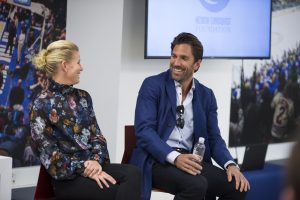 April 24, 2018: Young Ambassadors from the Henrik Lundqvist Foundation meet Henrik and Therese Lundqvist and talk about the various service projects they completed during the year.