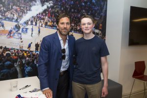 April 24, 2018: Young Ambassadors from the Henrik Lundqvist Foundation meet Henrik and Therese Lundqvist and talk about the various service projects they completed during the year.