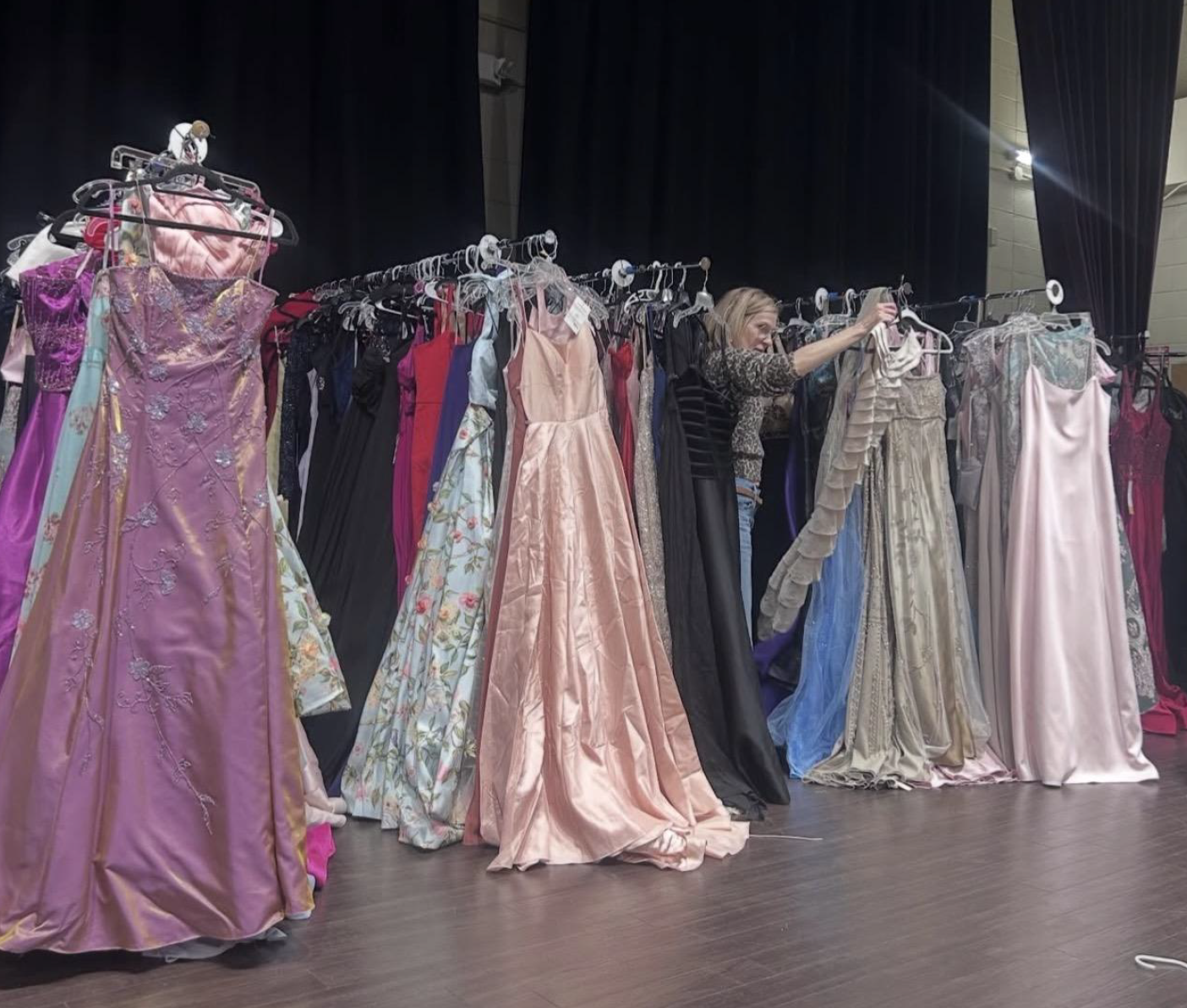 Molly FitzGerald's collection of donated formal dresses